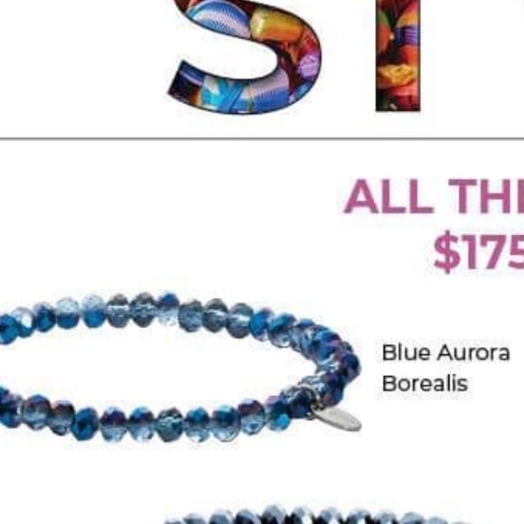 Tocara Sylvie Anne FB70001 Blue Aurora Borealis Crystal Stretch Bracelet | C$14 - Picture 3 of 3